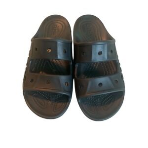 Crocs Unisex Baya‎ Sandals Black  M 6 W 8 207627 EUC Beach Vacation Summer Fun